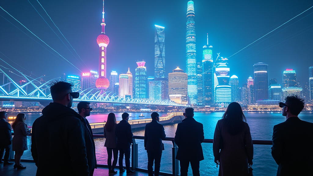 Xu Chi presentando el proyecto AR en Shanghái