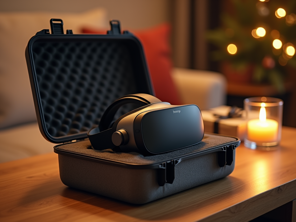 Usuario guardando su visor en la Funda Olycism Meta Quest 3