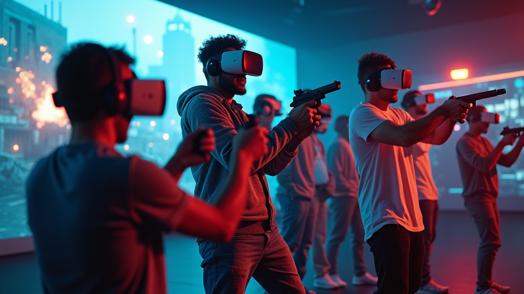 Jugadores en plena acción en The Shooter Experience Barcelona