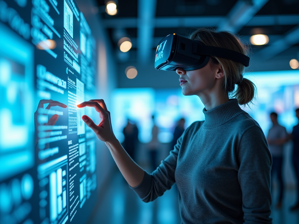 Periodista aplicando conceptos de realidad virtual en periodismo del libro
