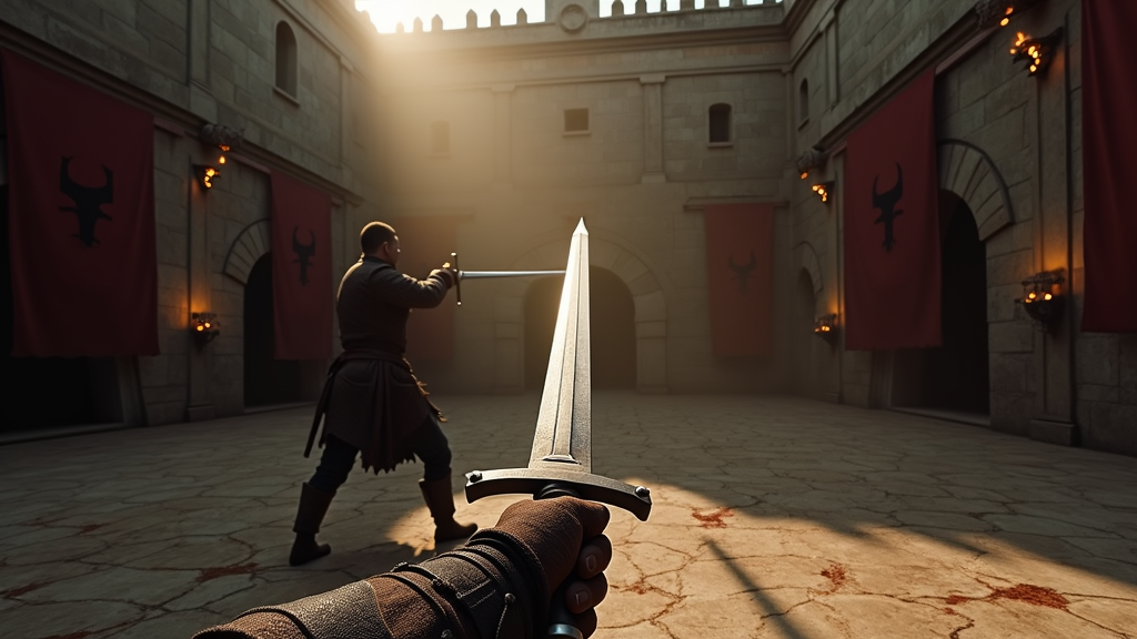 Personaje con armadura en el juego Death Duel VR