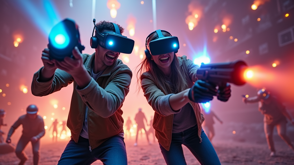 Diversión en grupo con realidad virtual