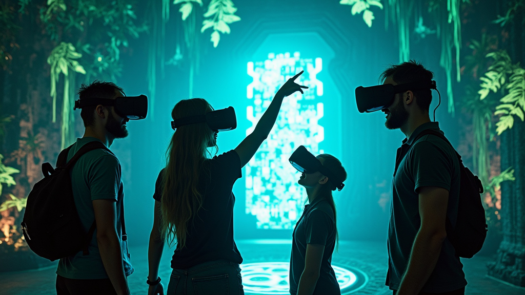 Entorno selvático del Escape Room VR Jungle Quest en Virtua Barcelona con animales exóticos