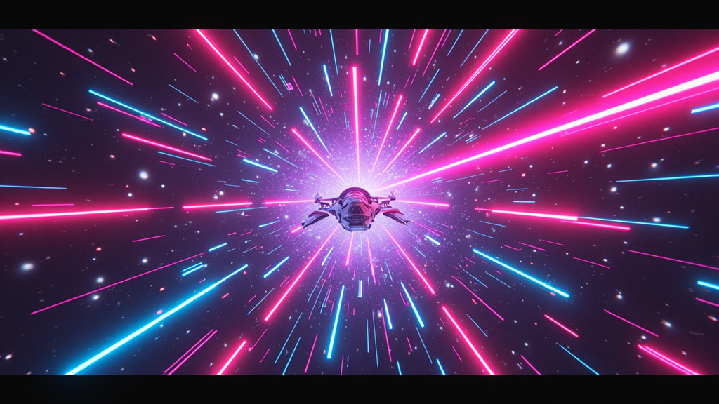 Nave del jugador y enemigos en una partida de Stratogun VR Arcade, relevante para el análisis