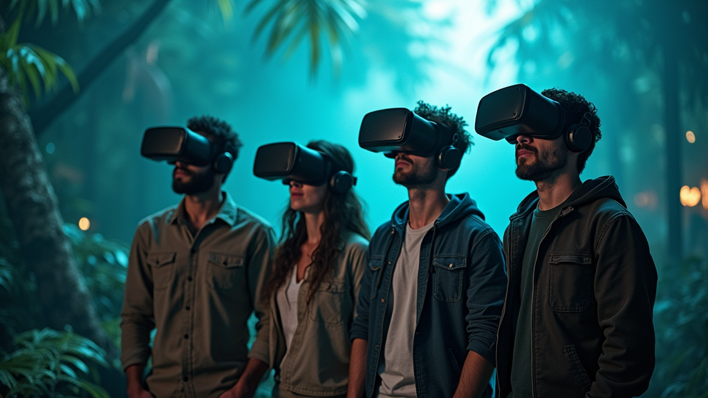 Equipo colaborando en la experiencia de escape room Survival VR Barcelona en Virtua Barcelona