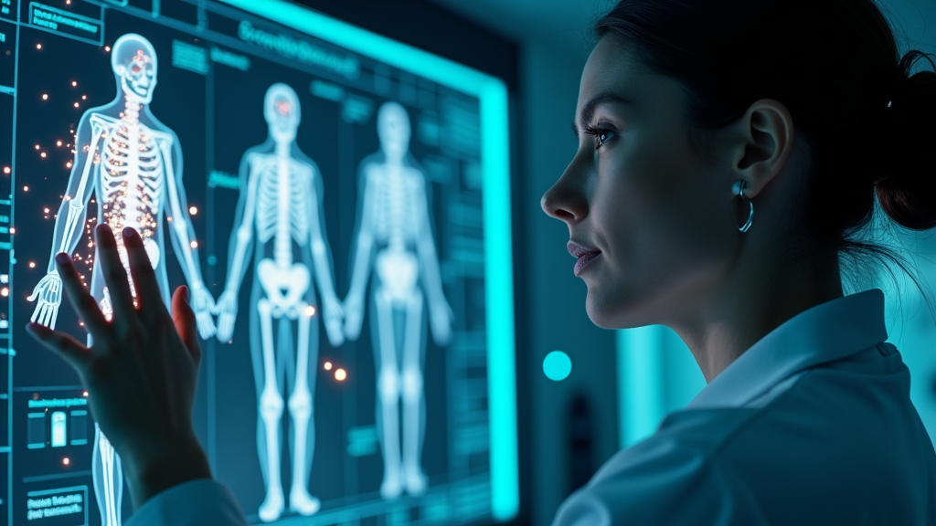 IA analizando datos médicos para diagnóstico y prescripción