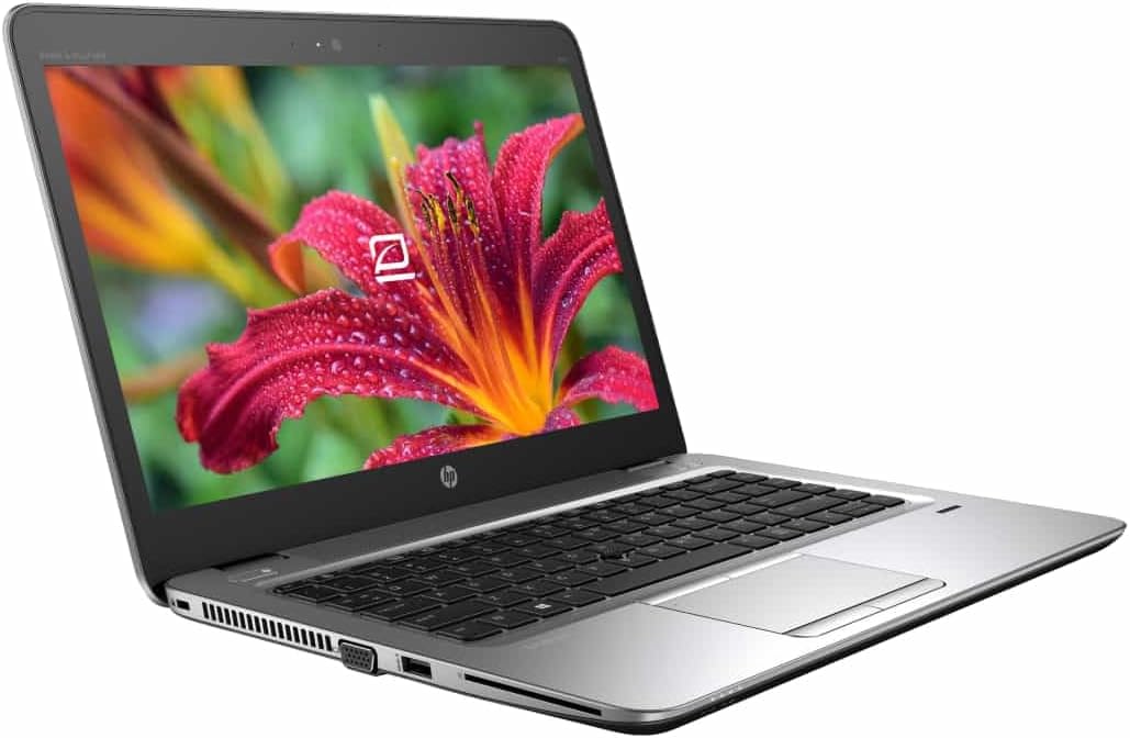 HP EliteBook 840 G3 reacondicionado sobre un escritorio con accesorios, listo para comprar