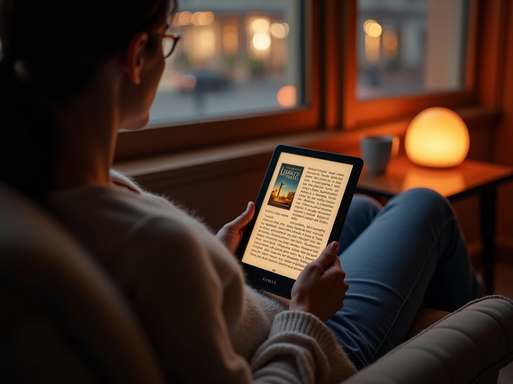 Usuaria disfrutando de la lectura en el Kindle Colorsoft Signature Edition