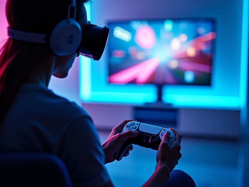 Usuario disfrutando del Mando DualSense para PS5