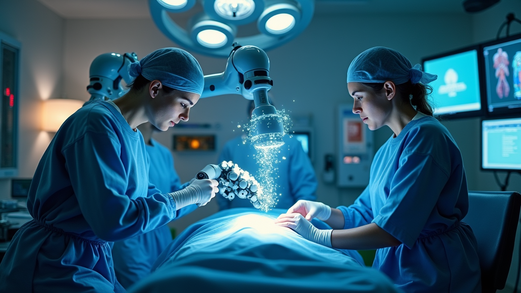 Equipo de enfermería cualificado preparando el robot Da Vinci en Ceuta, un paso esencial para la Acreditación Enfermeros Da Vinci Ceuta.