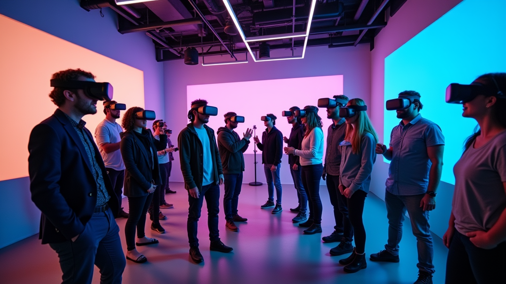 Técnico de Virtua Barcelona configurando equipos para experiencias VR en un evento en Barcelona