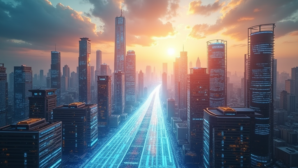 Visualización abstracta de IA empresarial en España