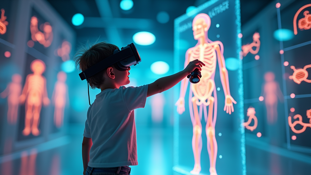 Niño aprendiendo sobre la hemofilia con VR (Hemoverso)