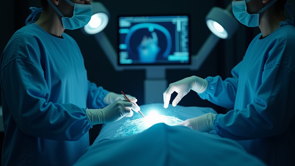 Consola de mando para telecirugía robótica, ilustrando la tecnología avanzada