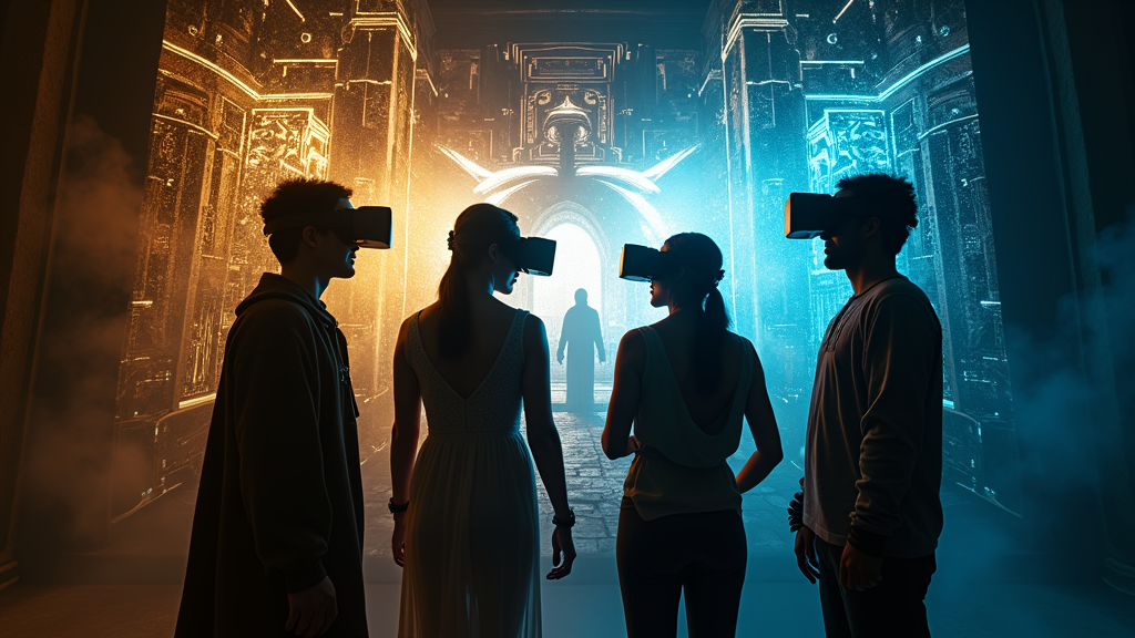 Grupo disfrutando del Escape Room Prince of Persia VR en Virtua Barcelona