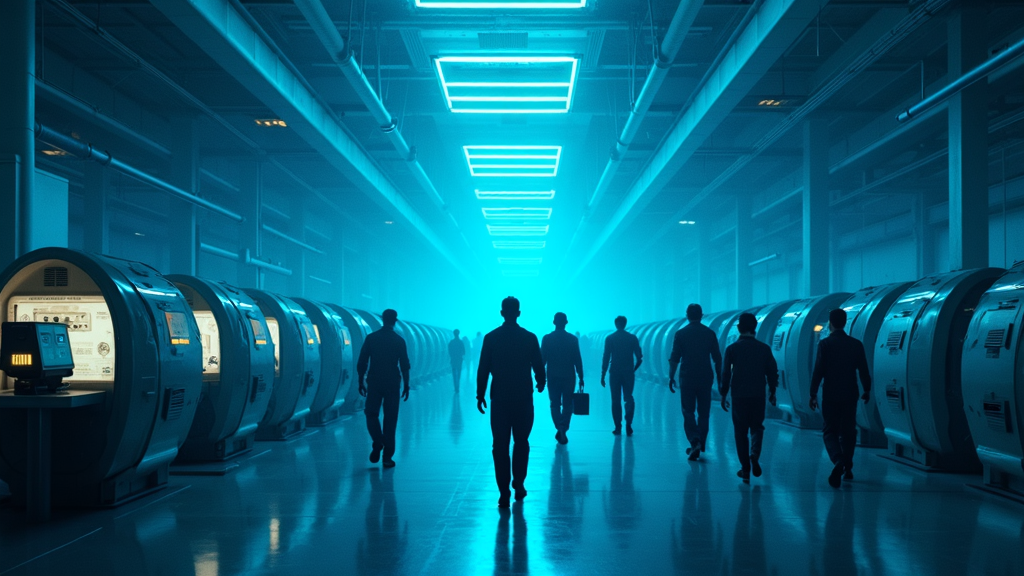 Ilustración conceptual del masivo impacto de la IA en la estructura laboral y el empleo en Amazon