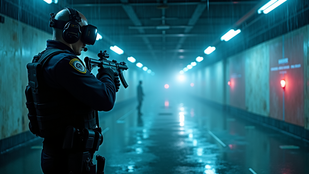 Entorno de simulación en la Galería tiro virtual para la policía de Boadilla del Monte