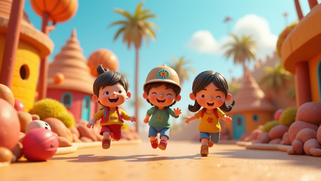 Un león de estilo claymation en Clayground VR, mostrando el particular diseño gráfico del juego.