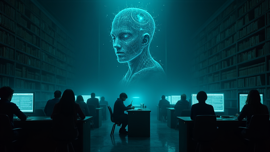 Ilustración conceptual de un cerebro conectado a circuitos digitales, representando el Impacto ChatGPT capacidades cognitivas y la interacción humano-IA.