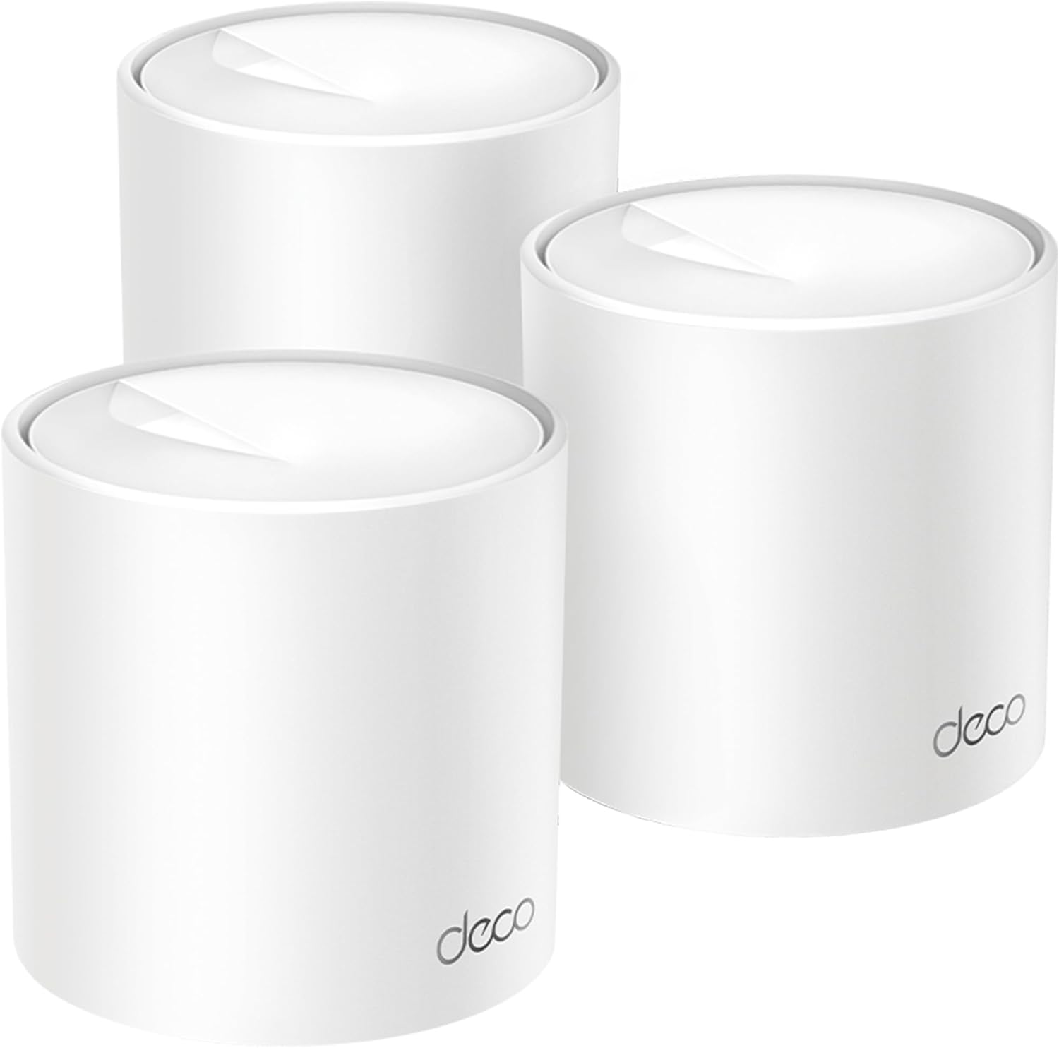 Promoción del TP-Link Deco X1500 3-Pack con unidades y logo