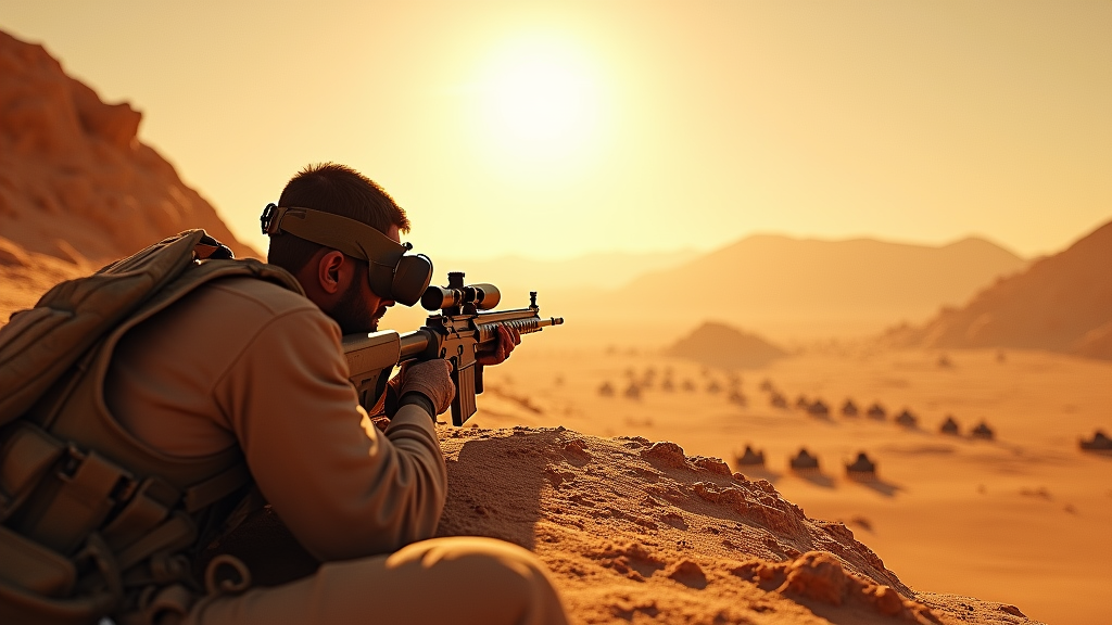 Análisis visual de MARKSMAN VR: entorno detallado con efectos de iluminación que resaltan la precisión gráfica del juego.