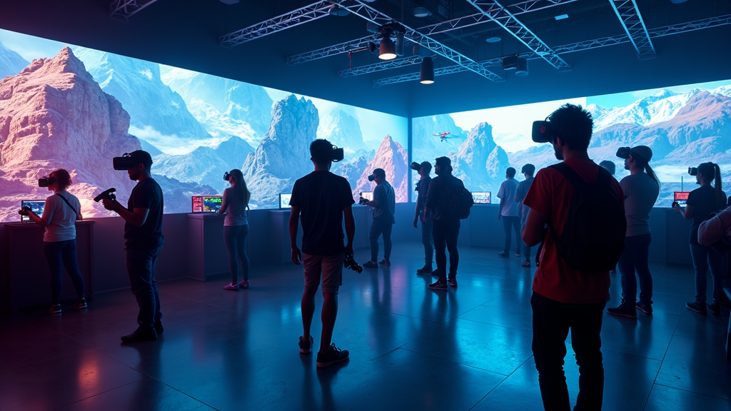 Equipo resolviendo enigmas en un escape room VR inmersivo en Virtua Barcelona