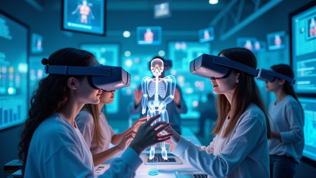 Estudiante realizando una simulación quirúrgica en el UMA ADA XR Lab