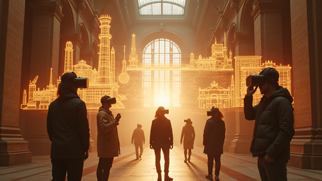 Participantes utilizando gafas de realidad virtual en la presentación del Munoa VR Escape Room.