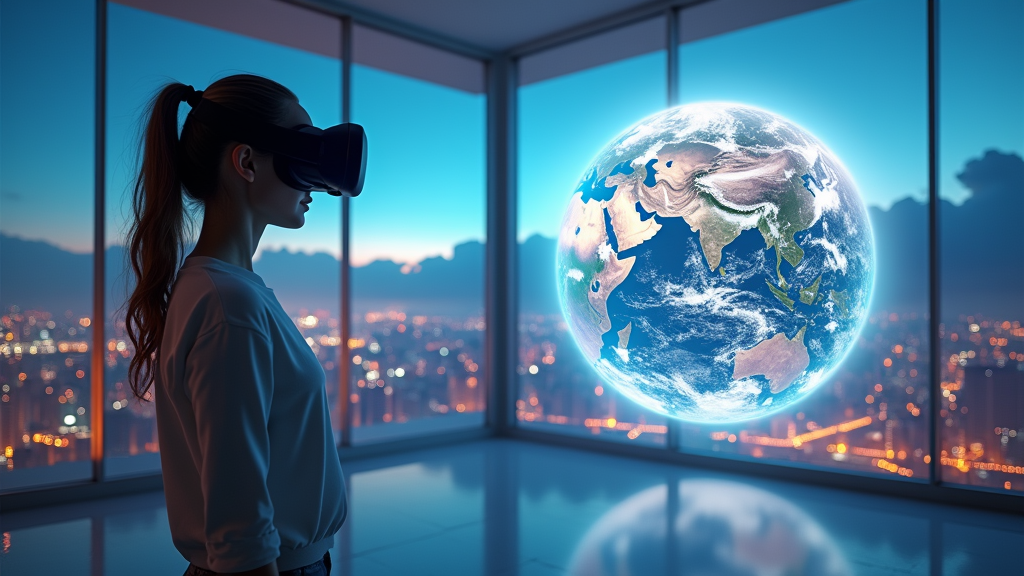 Grupo de amigos disfrutando de la experiencia Google Earth VR Barcelona juntos en Virtua