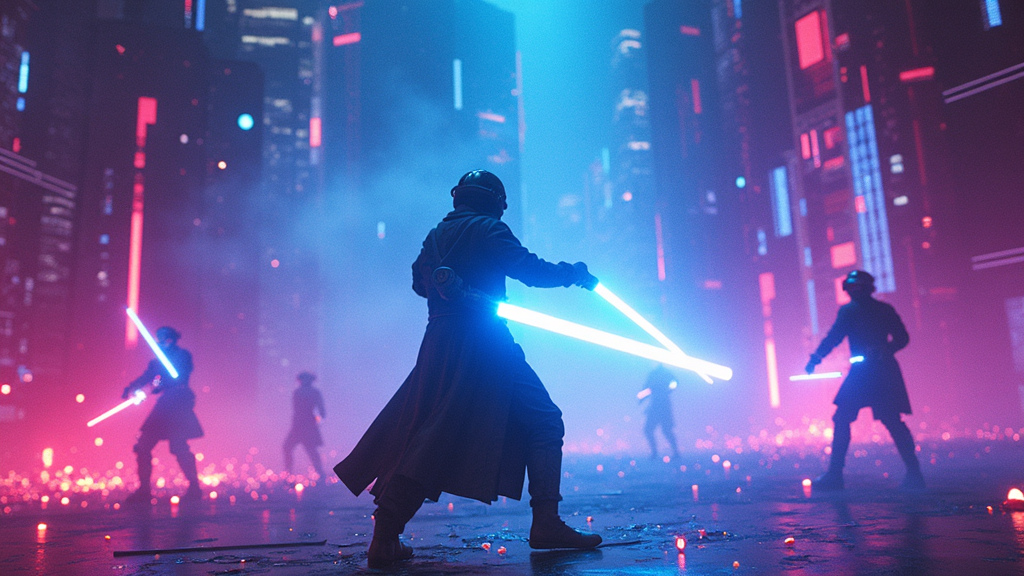 Un jugador se enfrenta a enemigos en un nivel de RAGER VR Combate Rítmico