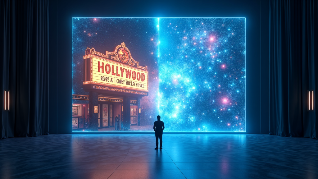 Imagen de un león generada por IA, simbolizando la fuerza creativa y el conflicto de la IA generativa y derechos de autor en Hollywood