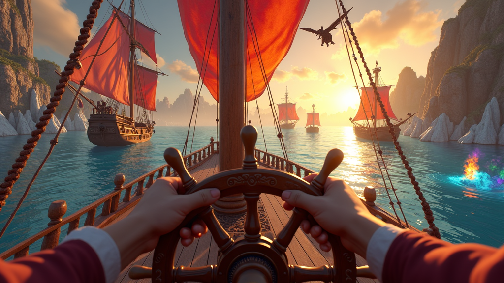 Detalle de las criaturas y efectos mágicos en el análisis de Dragons Reef VR.