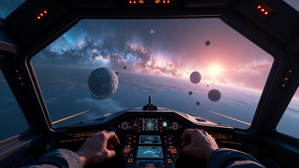 Cabina de una nave espacial en Elite Dangerous VR, un aspecto clave de nuestro análisis