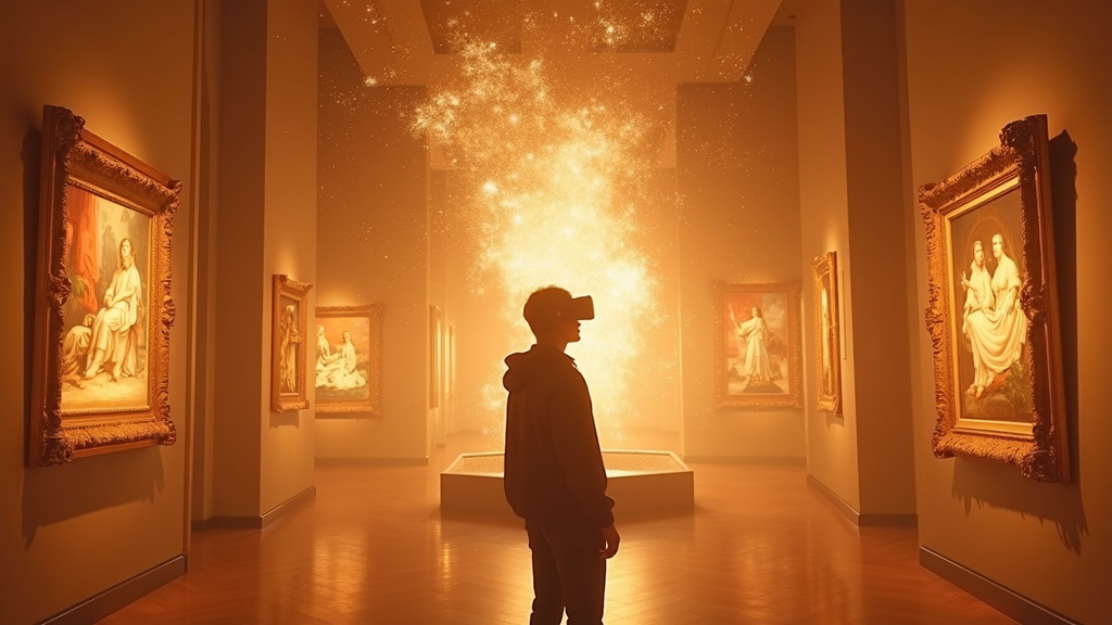 Exposición de obras de arte en el Museo Eduardo García Benito VR