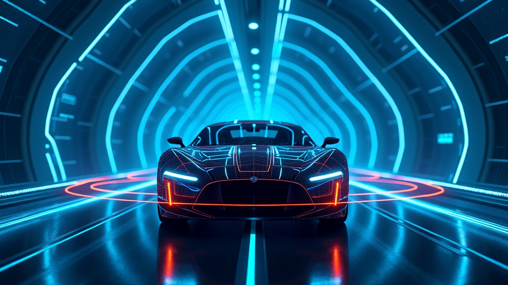 Interfaz de software de IA mostrando el análisis de daños en un coche, como los cobros automatizados en alquiler.