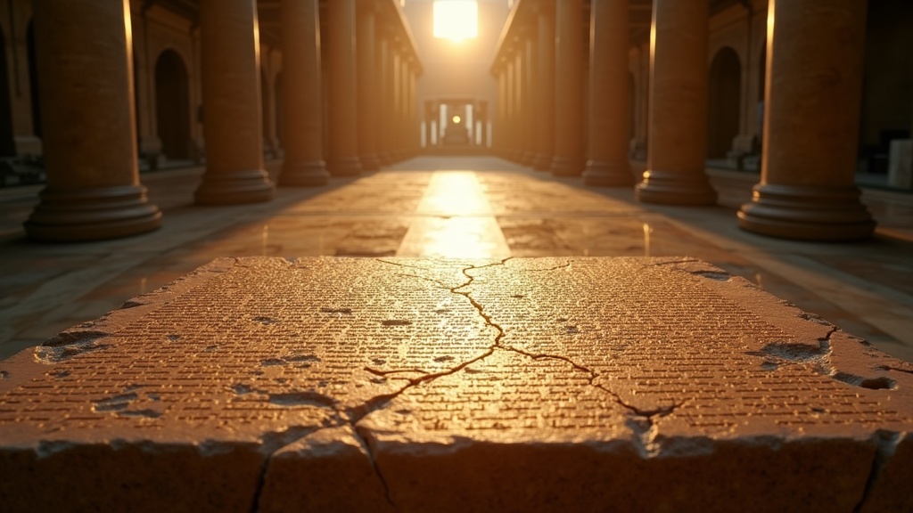 Detalle de una inscripción antigua, ilustrando el meticuloso trabajo de análisis que realiza la IA Aeneas en el campo de la epigrafía histórica.