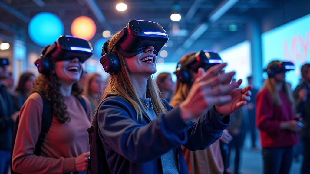 Grupo de amigos disfrutando de uno de los escape rooms de realidad virtual en Barcelona de Virtua.