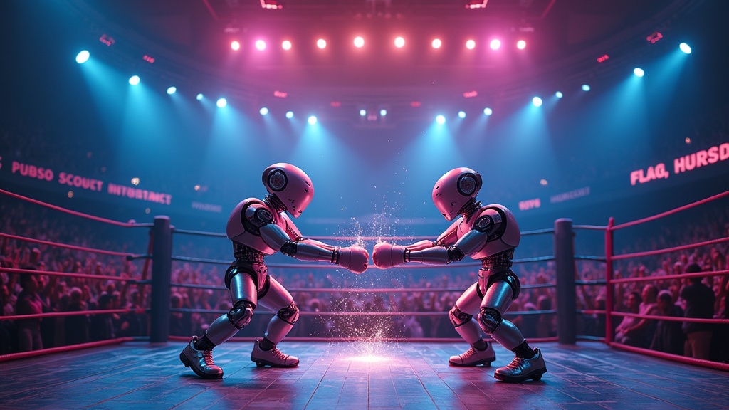 Un león rugiendo, símbolo del espectáculo y la fuerza en el boxeo de influencers, un campo que la IA y el streaming están revolucionando.