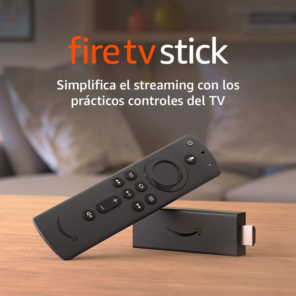 Mando a distancia del Fire TV Stick con el botón de Alexa destacado, invitando a la compra.