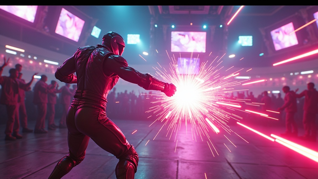 Combate intenso entre dos luchadores en FINAL FURY, mostrando el estilo visual cyberpunk del juego.