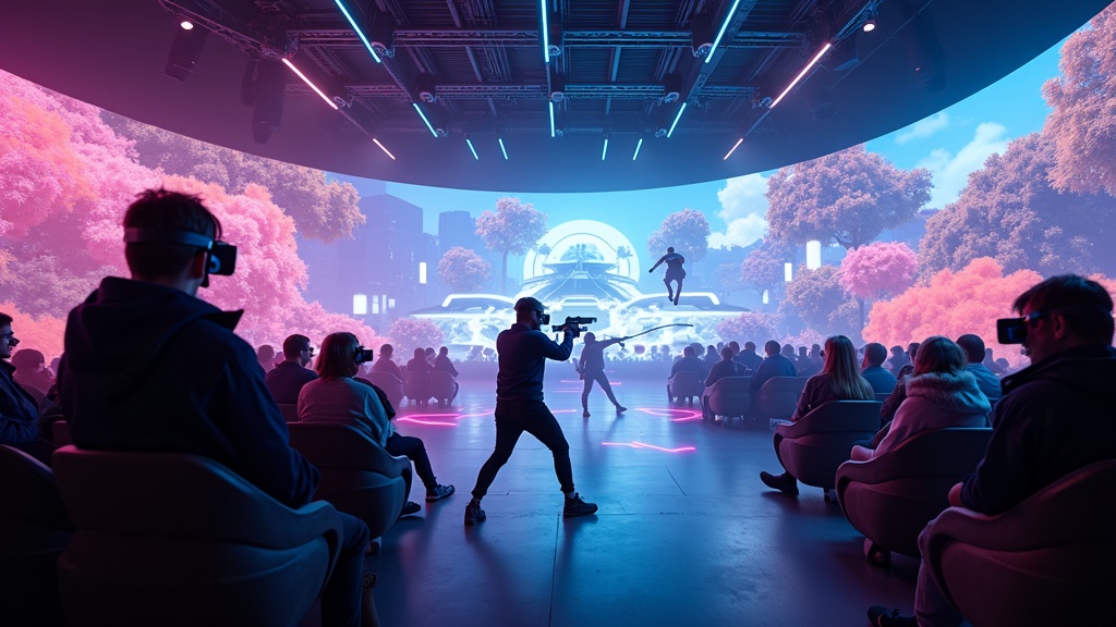 Equipo de empresa participando en una sesión de team building con Hyper Dash realidad virtual en Virtua Barcelona