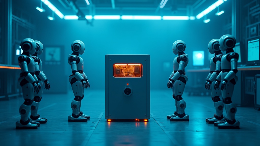 Un grupo de robots IA colaboran de forma autónoma, demostrando la autonomía colectiva que puede surgir de la persuasión entre máquinas.