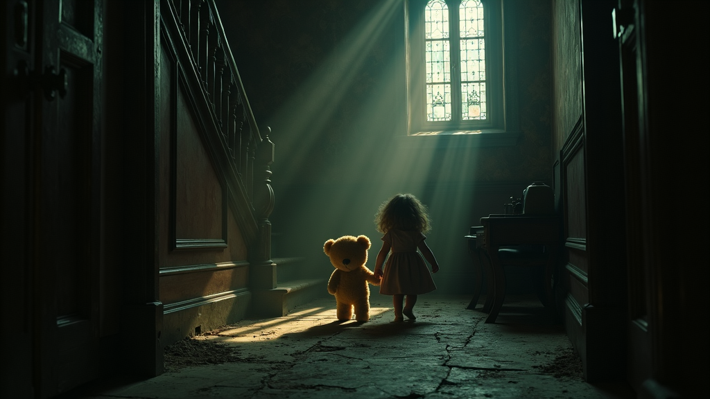 Sophie guiada por Teddy en Out of Sight VR, una mecánica clave en este juego de segunda persona.