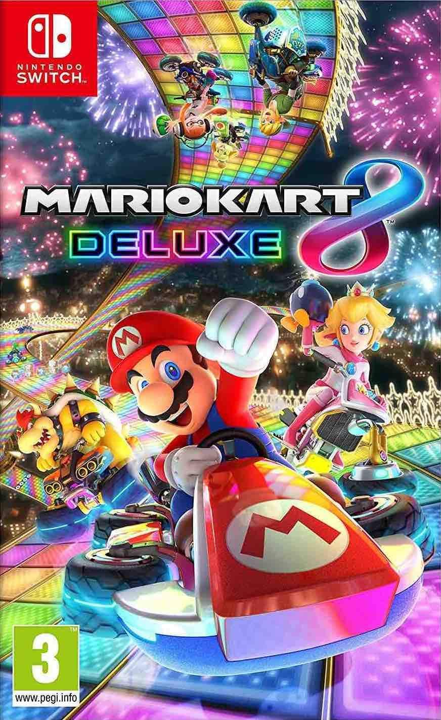 Portada oficial de Mario Kart 8 Deluxe para Nintendo Switch