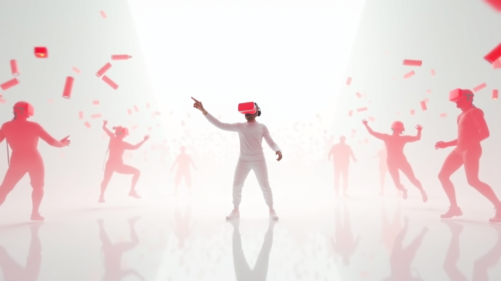 Grupo de amigos disfrutando de la experiencia SUPERHOT VR en Virtua Barcelona