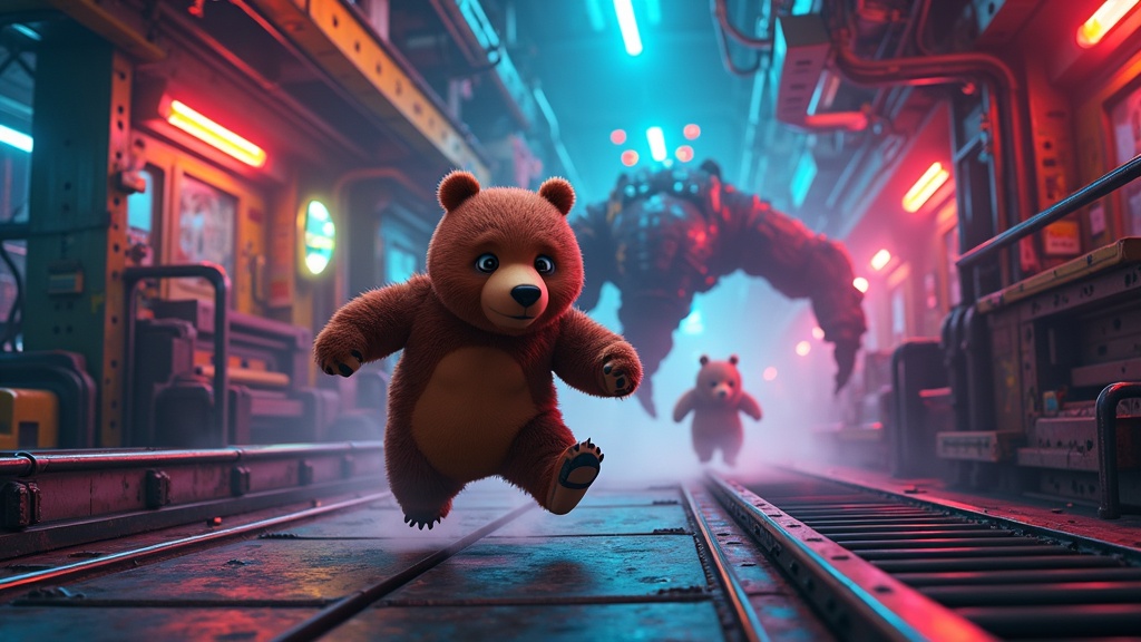 El protagonista de Bearly Escape se abre paso por el laboratorio en este análisis del juego de plataformas VR.