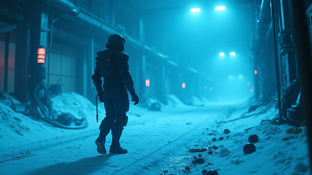 Explorando los entornos gélidos del juego para nuestro análisis de Into The Darkness VR.