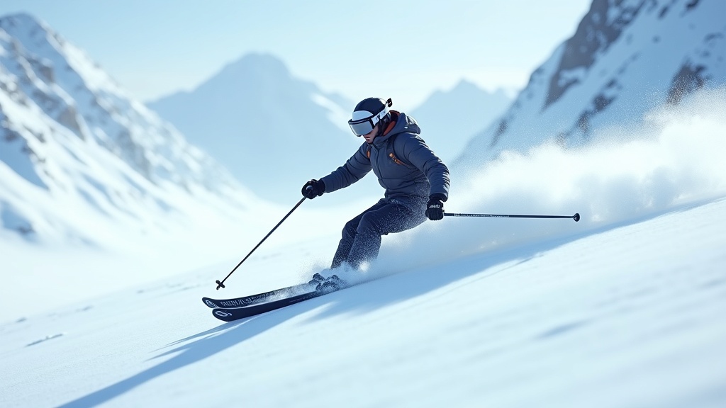 Detalle del equipo profesional del simulador de esquí Fancy Skiing en Virtua Barcelona