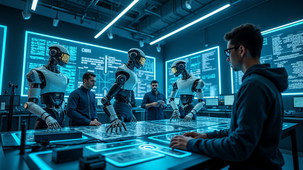 Brazo robótico industrial de alta precisión en una línea de montaje, concepto central del Máster Informática Industrial y Robótica.