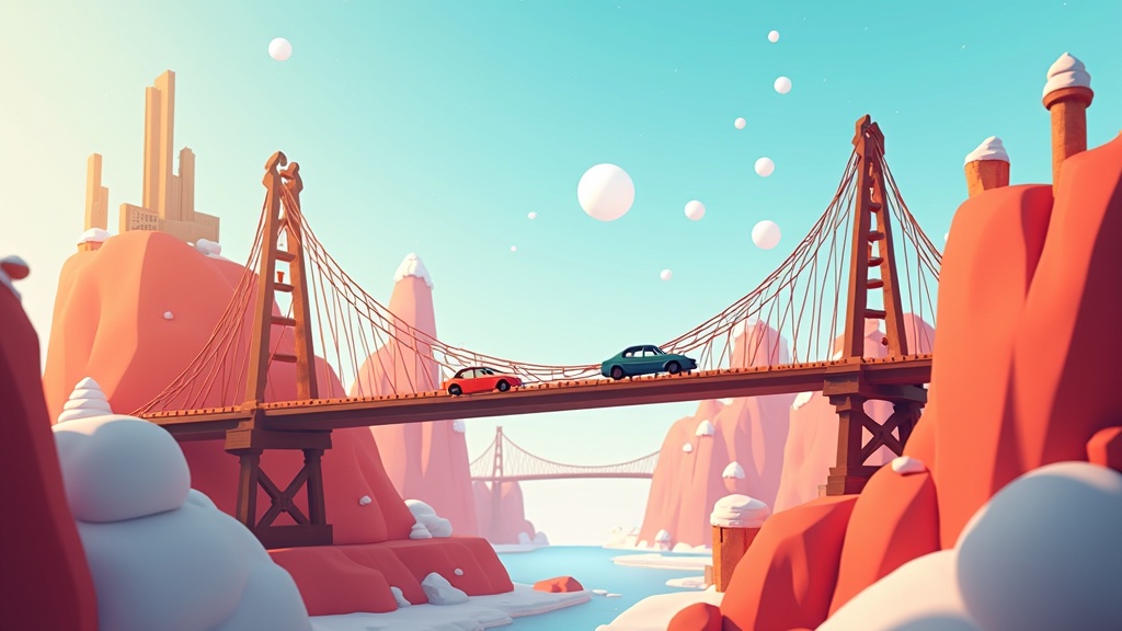 Simulación de tráfico pesado para nuestro análisis de Bridge Constructor Studio VR